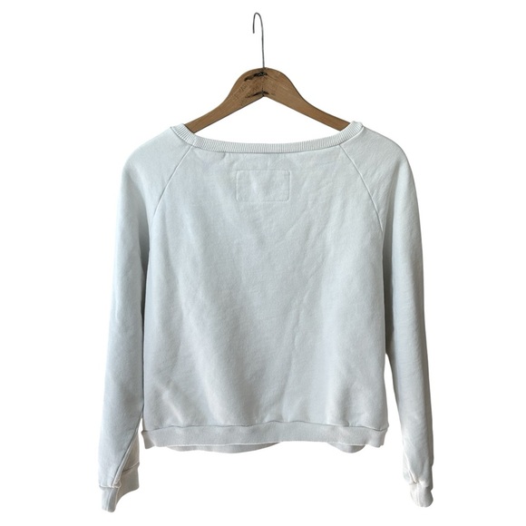 Nili Lotan | Women’s White Crewneck Logo Slightly Cropped Sweatshirt, size M - Picture 9 of 13